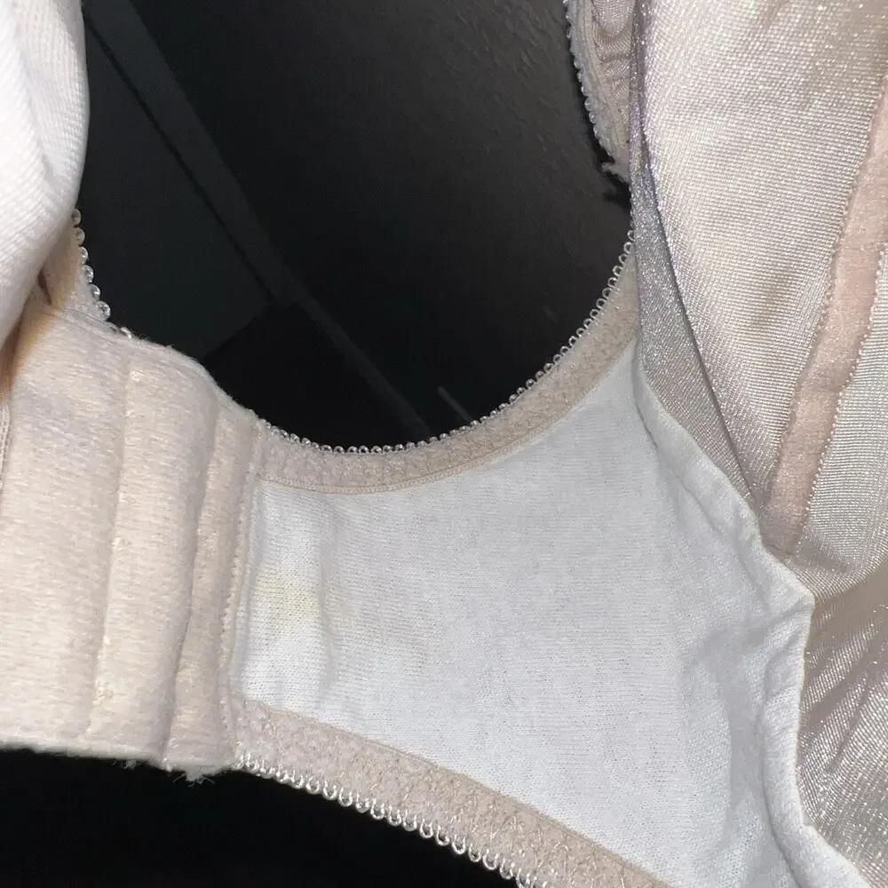 Vintage Bali 36B Womens Glam BodySuit Beige Tan Nude Soft Cup Wireless 8380 - Picture 10 of 15